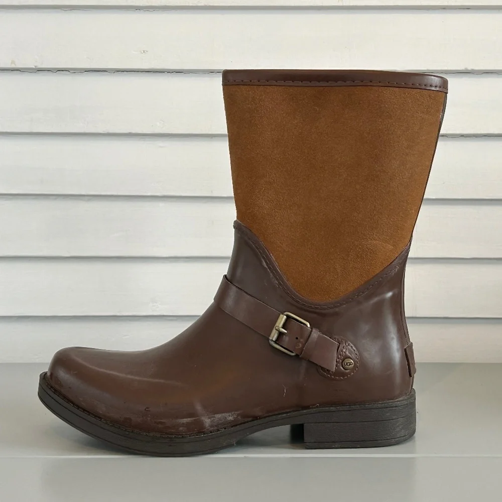 Ugg Sivada Chocolate Rain Boots Sz 41‎
